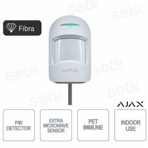 Ajax Superior MotionProtect Plus Fibra Bianco – Sensore di Movimento PIR e Microonde Cablato