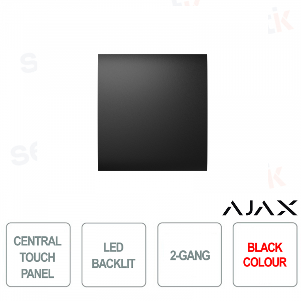 Tasto centrale per LightSwitch 2-gang Ajax Nero