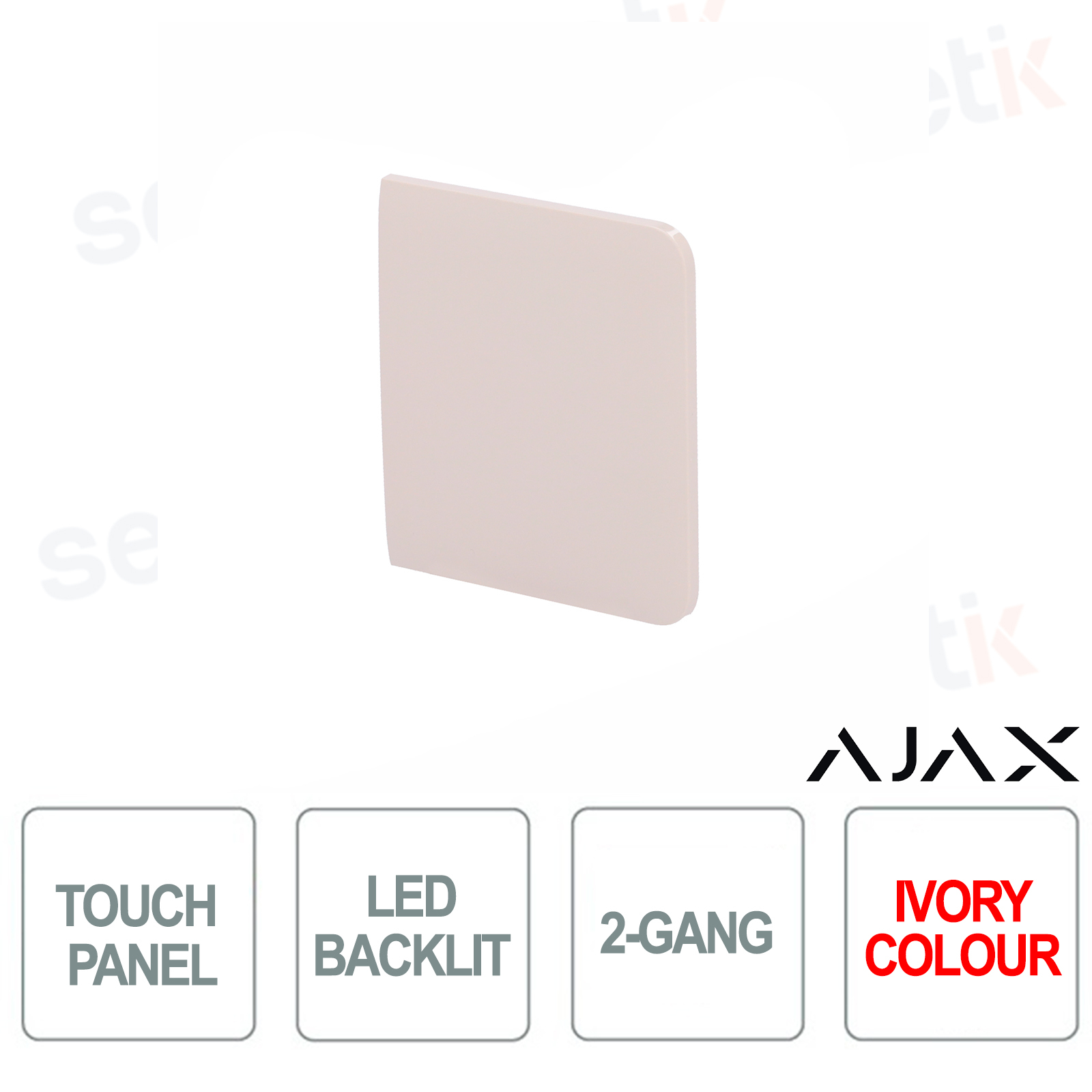 52167.143.IV - Ajax SideButton 2-Gang Avorio - Setik.biz