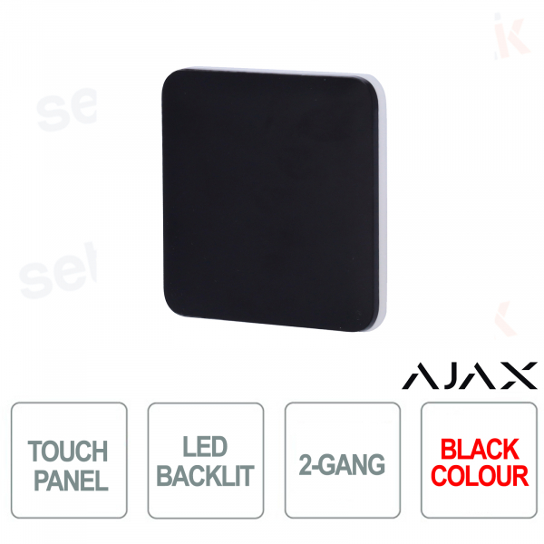 Bouton simple pour LightSwitch 2-gang Ajax Noir