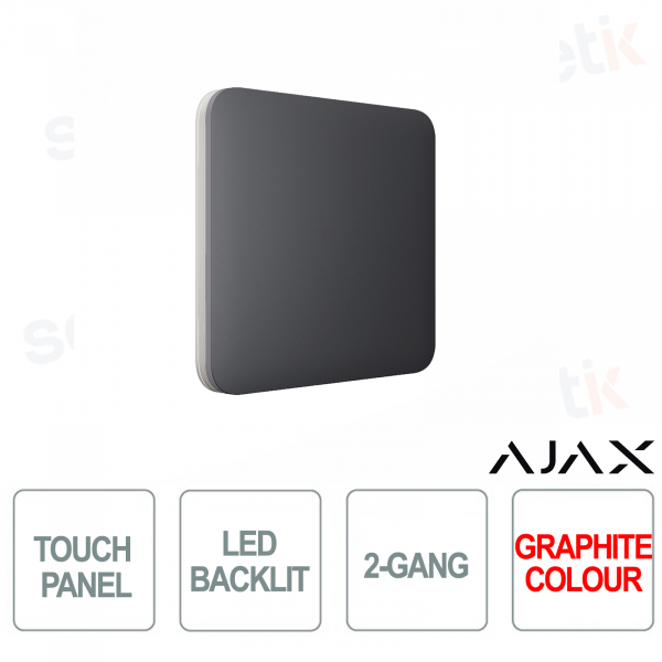 Tasto singolo per LightSwitch 2-gang Ajax Grafite