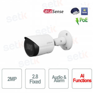 Telecamera IP Dahua 2MP AI con Ottica 2.8mm e Visione Notturna Starlight - Bianca