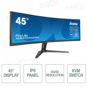 Moniteur incurvé Prolite 45 pouces FULL HD 0,8 ms haut-parleur sans scintillement lumière bleue - IIYAMA