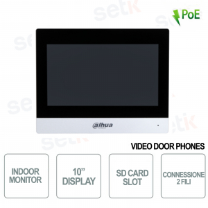 Monitor da interno - Display 10" Touch + Slot SD Card IP e WI-Fi a due fili- Argento - Dahua
