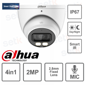 TELECAMERA DAHUA DOME 4 IN 1- 2MP-2.8MM- MICROFONO INTEGRATO