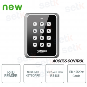 Lecteur RFID EM 125KHz Wiegand RS485 avec clavier- Dahua