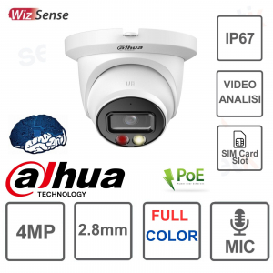 DAHUA DOME CAMERA-IP-4MP-2.8MM-WIZSENSE-WITH VIDEOANALYSIS
