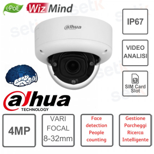 CAMÉRA DAHUA DOME-IP-4MP-VARI VOCAL-WIZMIND AVEC ANALYSE VIDÉO