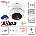 CÁMARA DOMO IP DAHUA 2MP-2.8MM-LUZ DUAL INTELIGENTE-WIZSENSE