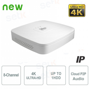 nvr 8 canaux ip 4k 12mpx ultra hd h265+ audio Dahua