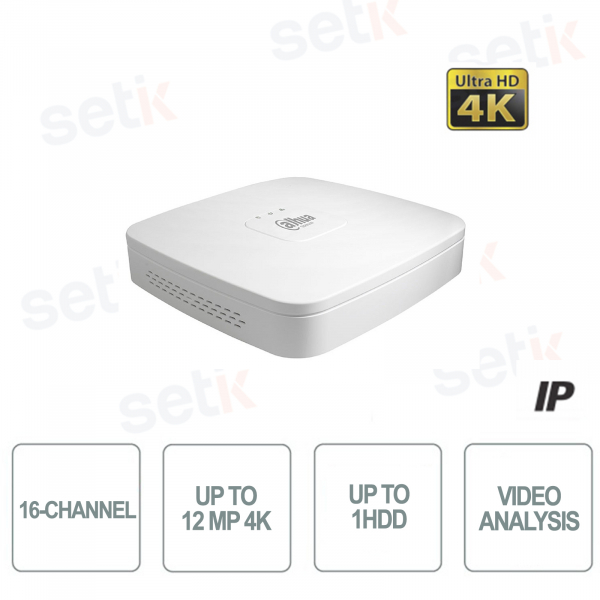 Nvr 16 canaux ip 4k 12mpx Ultra HD h265+ audio Dahua