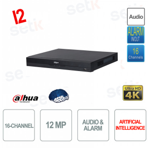 NVR 16 canali 12MP - IP WIZSENSE - AI - SMD Plus - HDMI 4K I2