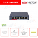 Switch di rete gestionabile - 4x porte PoE 10-100Mbps - 2x RJ45 10-100Mbps - Watchdog