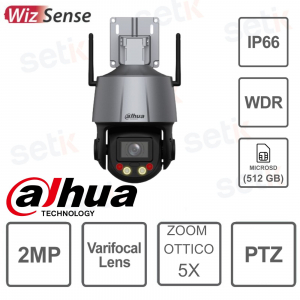 CAMÉRA DAHUA-PTZ - 2MP -5x- Smart Dual Light -WizSense -Réseau Wi-Fi