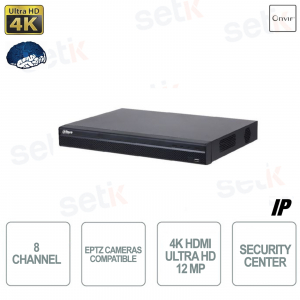 Grabador NVR IP 8 Canales 4K HDMI 12 MP para cámaras de videovigilancia - DAHUA