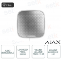 Superior StreetSiren Fibra Bianca Sirena Cablata IP54 113dB Fibra 2000m Antisabotaggio LED Outdoor Indoor - Ajax