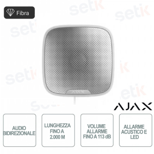 Superior StreetSiren White Fiber Wired Siren IP54 113dB Fiber 2000m Anti-Sabotage LED Outdoor Indoor - Ajax