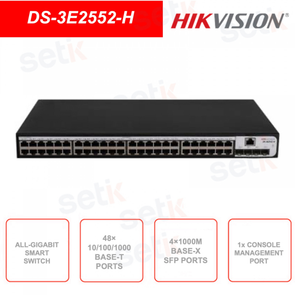 Switch di rete - 48 Porte Base-T 10/100/1000 + 4 porte Base-X SFP 1000 - 1 Console Port