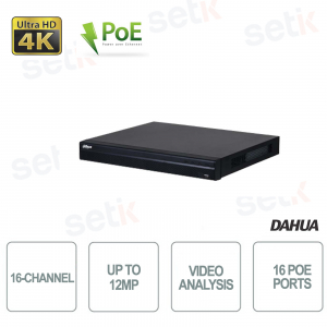 Dahua 16-Channel NVR with PoE and Advanced AI up to 12MP