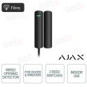 Ajax Superior DoorProtect Fibra Nero – Sensore Apertura Cablato Professionale per Porte e Finestre