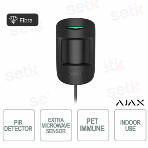 Ajax Superior MotionProtect Plus Fibra Nero – Sensore di Movimento PIR e Microonde Cablato