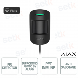 Détecteur de mouvement PIR filaire Ajax Superior MotionCam Fiber Noir – Caméra pour la vérification professionnelle des alarmes