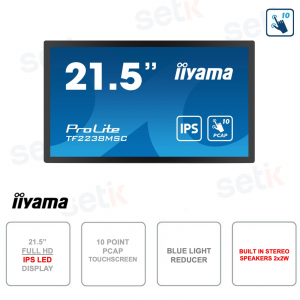 21.5 Inch IPS Monitor - 10 point PCAP Touchscreen - 1080p - Stereo Speakers