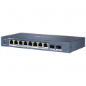 Switch di rete Layer 2 - 8 porte Gigabit PoE - 2 porte gigabit fibra ottica
