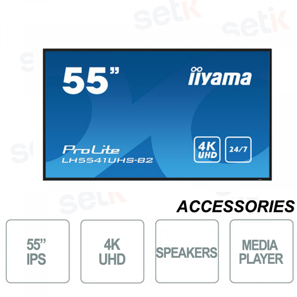 Moniteur IPS UHD 4K 55 pouces iiyama - Lecteur multimédia - LAN