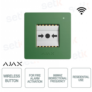 Ajax ManualCallPoint Jeweller Verde – Pulsante Manuale Wireless per Allarmi e Scenari di Emergenza