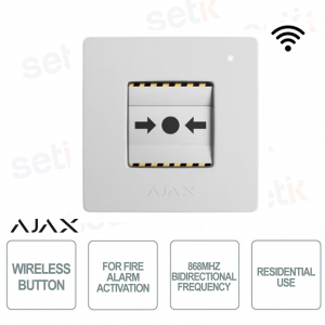 Ajax ManualCallPoint Jeweller Bianco – Pulsante Manuale Wireless per Allarmi e Scenari di Emergenza