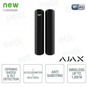 Ajax Superior DoorProtect Plus Jeweler Noir – Capteur d'ouverture avec protection antichoc et anti-inclinaison