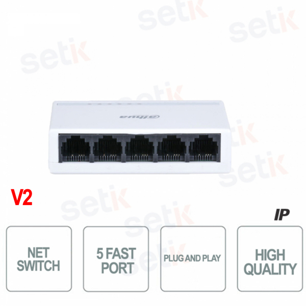 Commutateur Ethernet compact Plug&Play 5 ports 10/100 Mbit/s - Dahua
