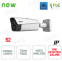 Cámara IP Dahua PoE Cámara Térmica Análisis de Vídeo de 13mm y Alarma de Incendio - S2
