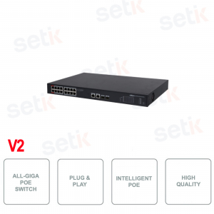 24 Puertos Ethernet - 2 SFP - 2 RJ45 - Protección contra rayos - Dahua - V2