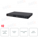Switch PoE industriel - 18 RJ45 - 16 Ethernet PoE - 2 Ethernet - 2 Uplink SFP - Dahua - V2