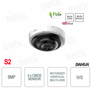 Telecamera multi-lente dome panoramica wizmind dahua 4x5MP - S2
