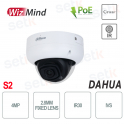 Cámara Domo Dahua WizMind PoE Onvif Full Color 4MP Lente 2.8mm IR30 IP67 IK10 Audio Alarma - S2