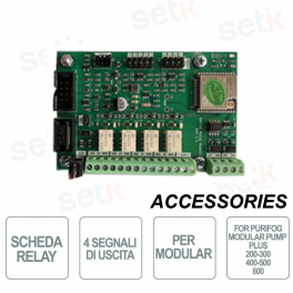 Scheda Relay Seriale con 4 segnali di uscita separati per modular - UR FOG