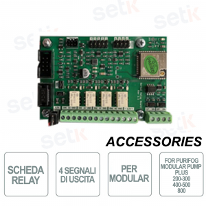 Scheda Relay Seriale con 4 segnali di uscita separati per modular - UR FOG
