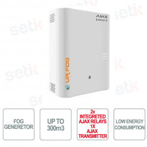 Antifurto nebbiogeno - MODULAR 300 AJAX READY - 2 relay Ajax inclusi + Transmitter Ajax non incluso - Fino a 300m3 - UR FOG