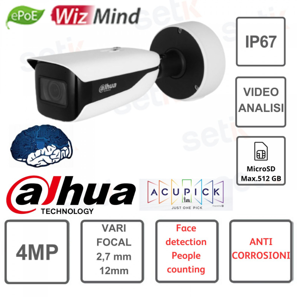 DAHUA 4MP IR60M CAMERA - Vari-focal 2.7mm-12mm WizMind -IA