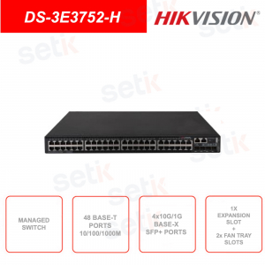 Switch réseau administrable - 48 ports Base-T 10/100/1000 - 4 ports SFP+ Base-X 10G/1G -