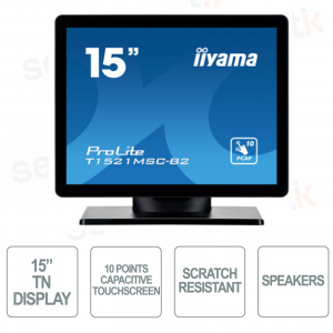 T1521MSC-B2 - Monitor IIYAMA de 15 pulgadas - Pantalla táctil de 10 puntos - TN - IP65