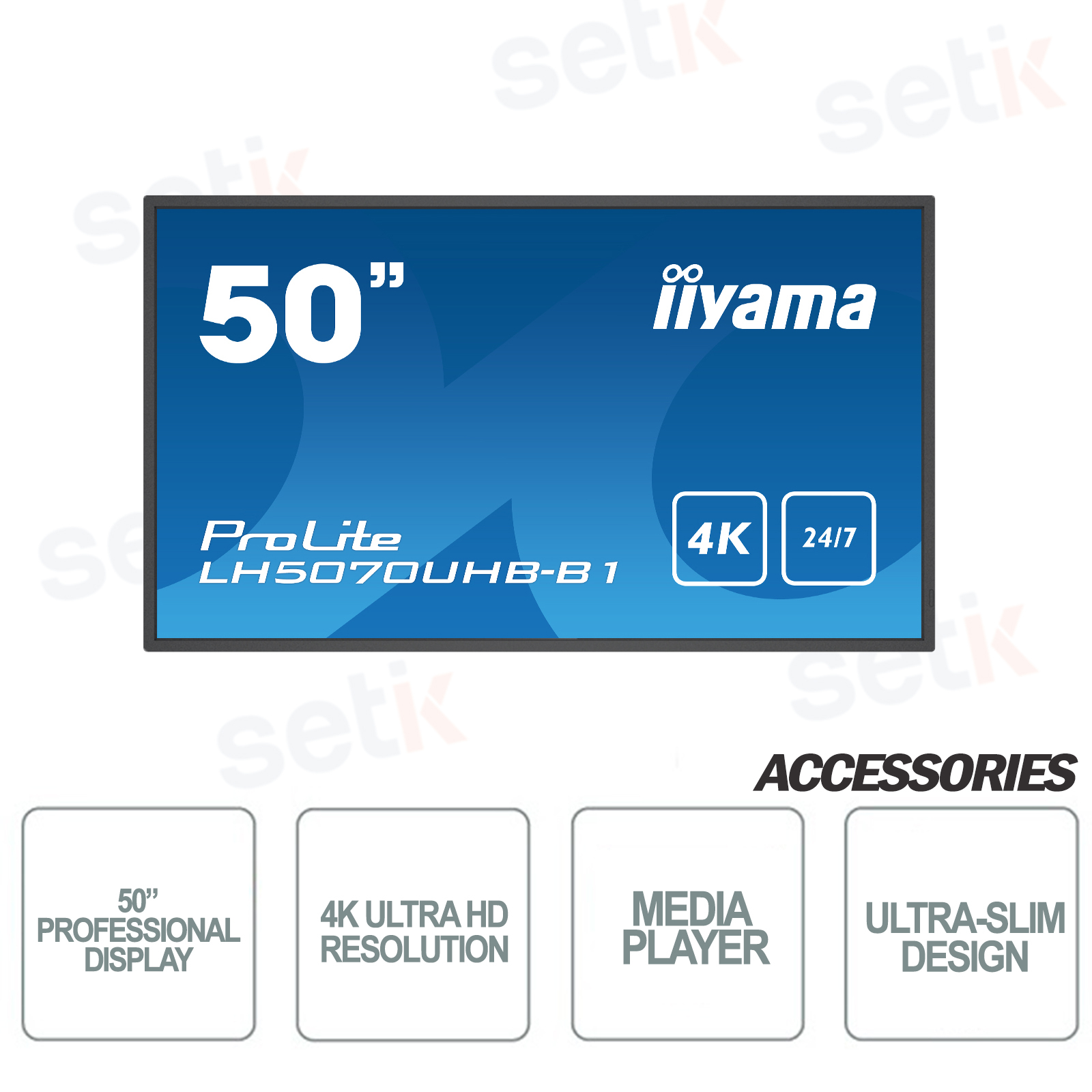 LH5060UHS-B1AG - 4K Monitor - 50 Inch UHD 4K Display - Slim Design ...