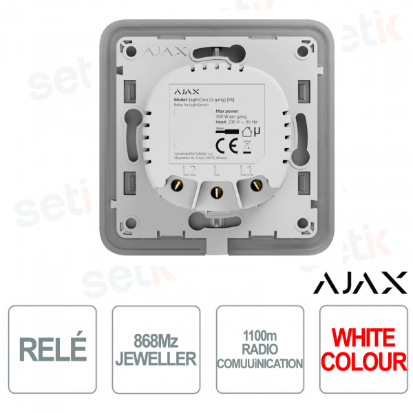 Relè per Lightswitch 2-gang Ajax 868MHz Jeweller 1100M