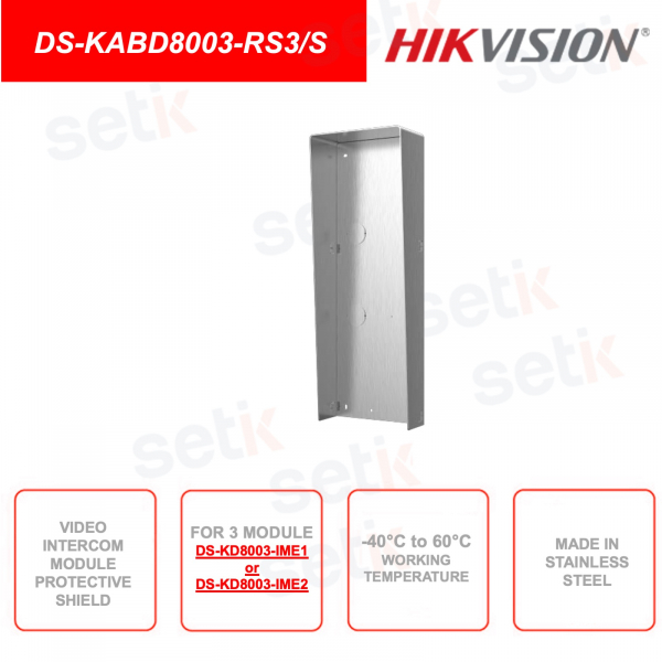 Hikvision - Scatola esterna con tettoia Antipioggia a 3 moduli - Per stazioni DS-KD8003-IME1 o DS-KD8003-IME2