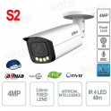 Cámara Bullet IP PoE Full Color ONVIF® - 4MP - Lente 3.6mm - Inteligencia Artificial - Micrófono - S2 - Dahua