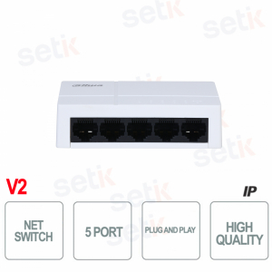 Commutateur réseau Gigabit 5 ports Dahua PFS3005-5GT-L2 | Connexion rapide et stable