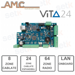 VITA24 -Central IBRIDA 8/24 zonas cableadas - 64 zonas radio-LAN